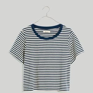RESERVED. Madewell Softfade Cotton Boxy-Crop Tee in Stripe
